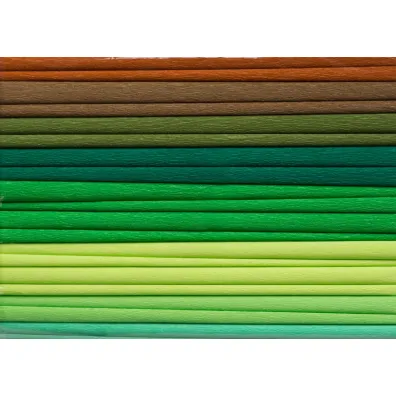 Happy Color Bibu�a marszczona MIX zielony, 8 kolor�w, 25x200 cm, 10 rolek 25 x 200 cm