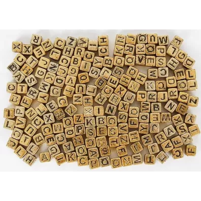 Fandy Koraliki ABC Z�ote literki 6 mm