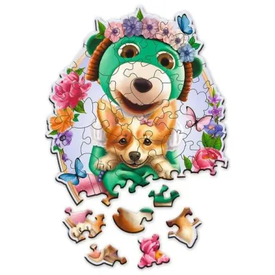 Puzzle drewniane 50 el. Weso�e iki Trefl