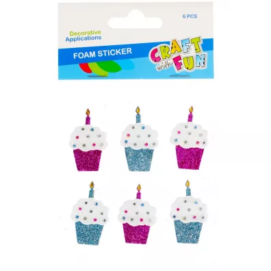 Craft with Fun Ozdoba samoprzylepna babeczki 6 szt.