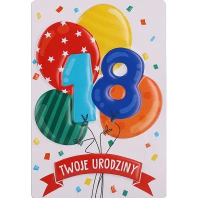 Karnet okazjonalny B6 z kopert� 18 Urodziny PAN DRAGON HM200-3219