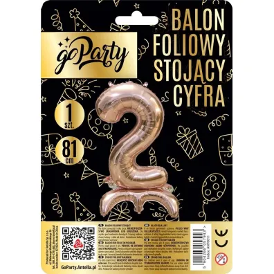 GoParty Balon foliowy stoj�cy 2 rose gold 81cm