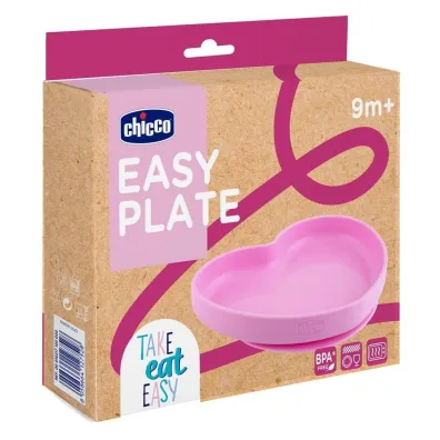 Chicco Talerz silikonowy serce 9m+ ro�owy