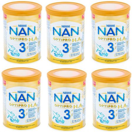Nestle Nan Optipro HA 3 Mleko modyfikowane w proszku dla dzieci powyej 1. roku Zestaw 6 x 400 g