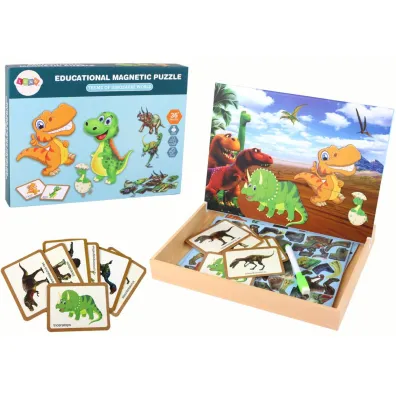 Puzzle magnetyczne z motywem dinozaur�w LeanToys