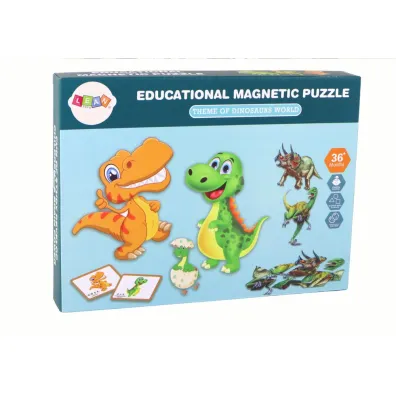 Puzzle magnetyczne z motywem dinozaur�w LeanToys