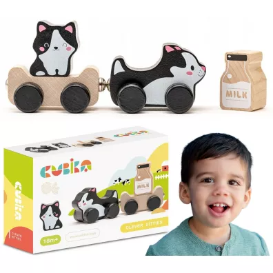 Drewniana zabawka M�dre kotki Cubika