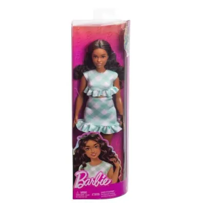Barbie Fashionistas Lalka Sukienka zielona kratka Mattel