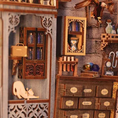 Puzzle Miniaturowy domek Book Nook Pracownia alchemika Habarri