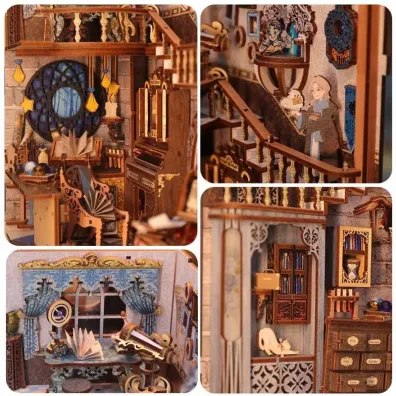 Puzzle Miniaturowy domek Book Nook Pracownia alchemika Habarri