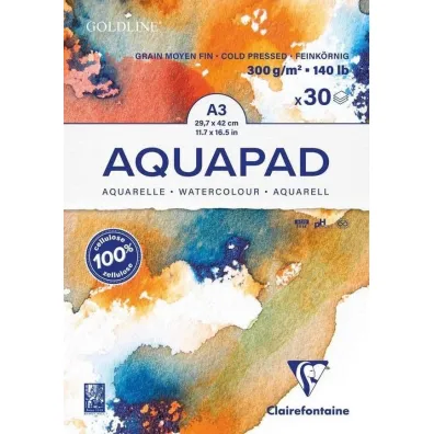 Clairefontaine Blok A3 akwarelowy aquapad 300g 30ark