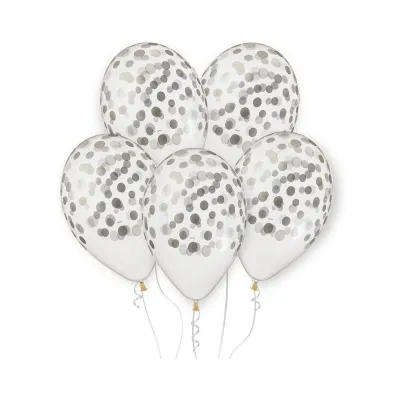 Godan Balony Premium Hel konfetti srebrne 33cm