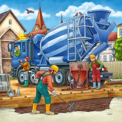 Puzzle 3x49 el. Du�e pojazdy budowlane Ravensburger