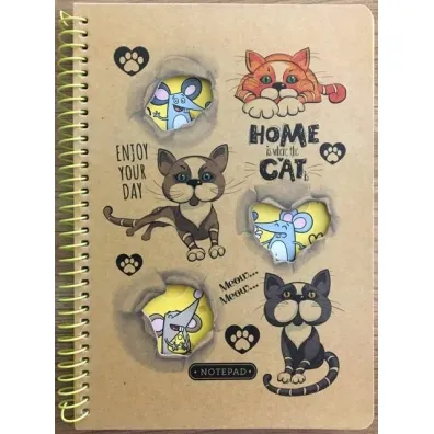 Fresh Ko�onotatnik A5 kraft Koty i myszy kratka 80 kartek