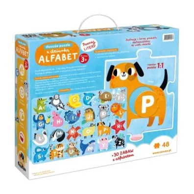 Duuu�e puzzle z dziurk� 48 el. Alfabet Bright Junior Media
