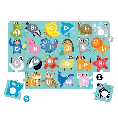 Duuu�e puzzle z dziurk� 48 el. Alfabet Bright Junior Media
