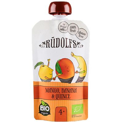 Rudolfs Mus owocowy mango, banan i pigwa 110 g Bio