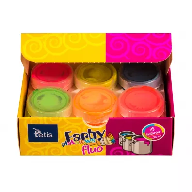 Tetis Farby plakatowe fluorescencyjne 6 x 20 ml