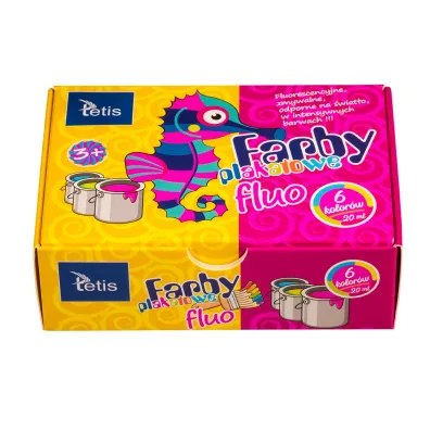 Tetis Farby plakatowe fluorescencyjne 6 x 20 ml