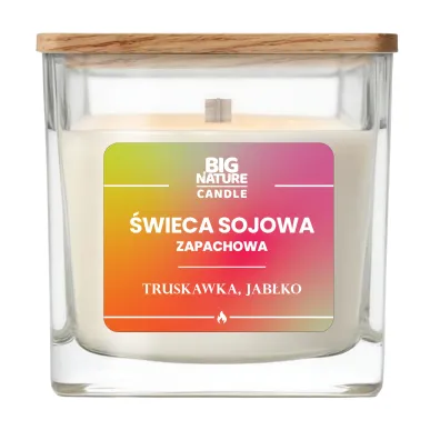Big Nature �wieca sojowa o zapachu Truskawka i Jab�ko 220 g