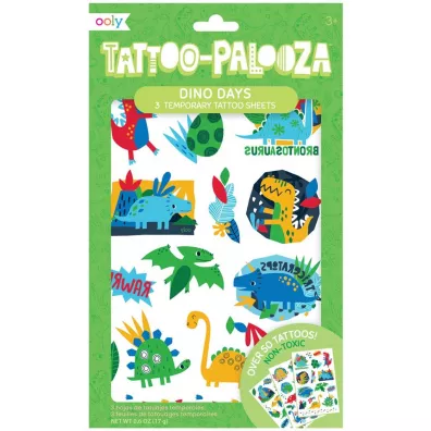 Tatua�e zmywalne Tattoo Palooza - Dinozaury Kolorowe Baloniki