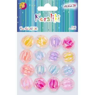 Aliga Koraliki plastikowe 11mm 16 szt