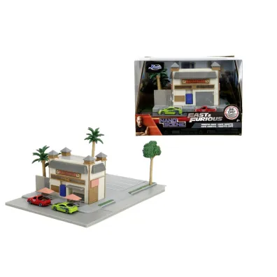 Kawiarnia Diorama Toretto JADA F&F +2 metalowe pojazdy Simba