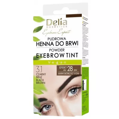Delia Pudrowa henna do brwi 3.1 Czarny Br�z 4 g