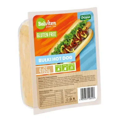 Balviten Bu�ki do hot dog�w bezglutenowe 4 x 65 g
