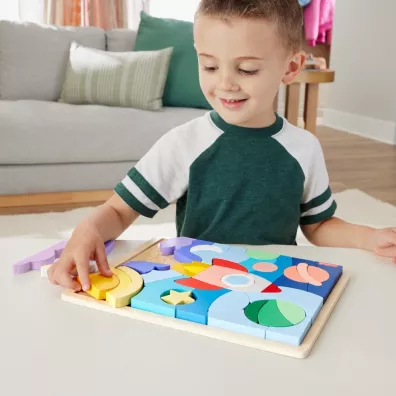 Fisher-Price. Drewniane puzzle kosmos Mattel