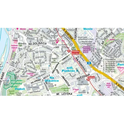 Prague city street map 1:17 500 laminat 2023