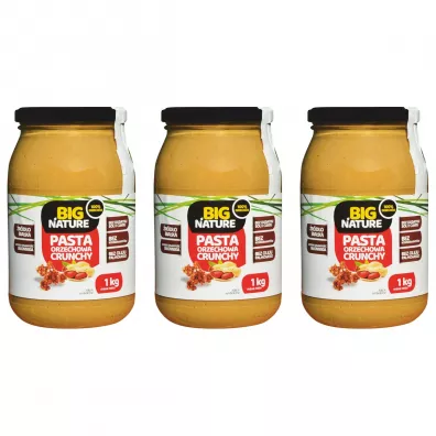 Big Nature Krem orzechowy crunchy zestaw 3 x 1 kg