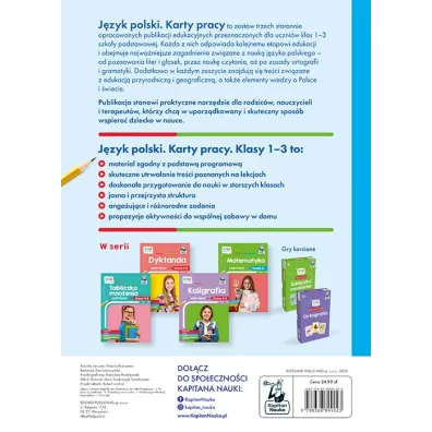 J�zyk polski. Karty pracy. Klasa 3. Kapitan Nauka. EDUseria