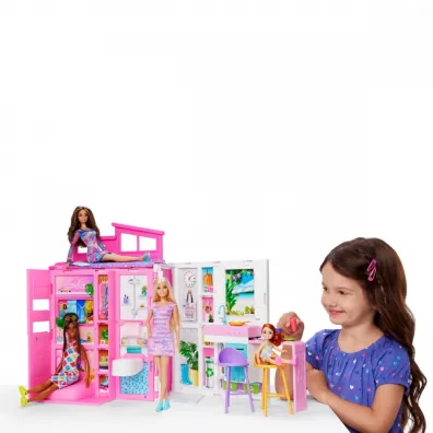 Barbie Fashionistas, Przytulny domek + Lalka HRJ77 Mattel