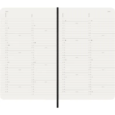 Kalendarz 2026 12M Moleskine L mi�kka oprawa czarny 13x21cm