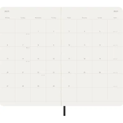 Kalendarz 2026 12M Moleskine L mi�kka oprawa czarny 13x21cm