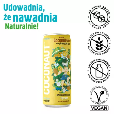 Coconaut Woda kokosowa z modego kokosa z sokiem ananasowym 320 ml