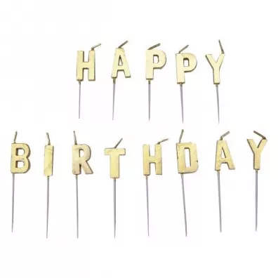 Amscan Zestaw �wieczek "happy birthday" z�ote