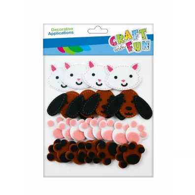 Craft with Fun Ozdoba dekoracyjna samoprzylepna filcowa Kotek