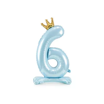 PartyDeco Stoj�cy balon foliowy 6 b��kitny 84cm