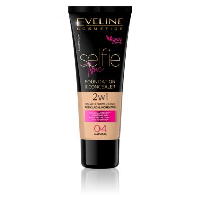 Eveline Cosmetics Selfie Time Foundation & Concealer kryjco-nawilajcy pokad i korektor 04 Natural 30 ml