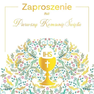 Henry Zaproszenie Komunia pattern IHS 5 szt.