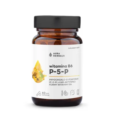 Aura Herbals Witamina B6 P-5-P 6 mg Suplement diety 60 kaps.