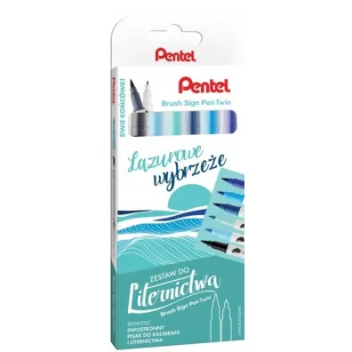 Pentel Zestaw do liternictwa Brush SESW30-ST6LWPL  6 kolor�w
