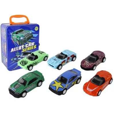 Zestaw pojazd�w z nap�dem w skrzynce metal LeanToys