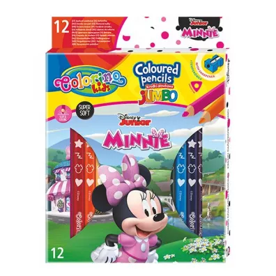 Patio Kredki owkowe trjktne jumbo Colorino Kids + temperwka Minnie 12 szt.