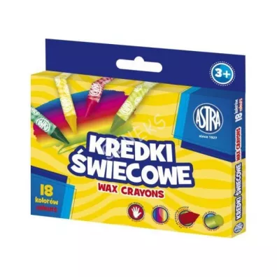 Astra Kredki �wiecowe okr�g�e 18 szt.