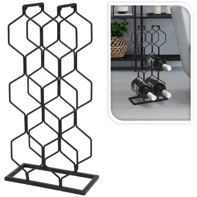 H&S Decoration Metalowy stojak na wino na 8 butelek