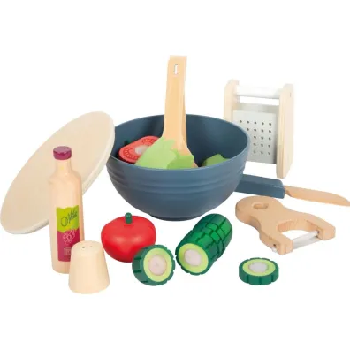 Drewniany zestaw do krojenia sa�atki fresh small foot