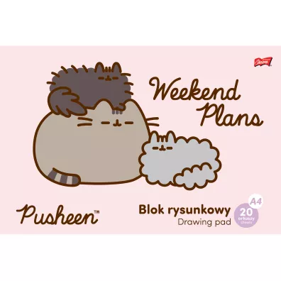 Unipap Blok rysunkowy A4 ok�adka kredowana 80 g/m2 Pusheen 20 kartek